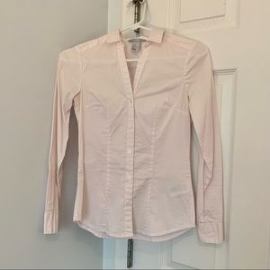 H&M pink and white striped button down